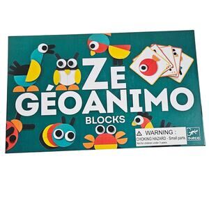 Djeco Ze Geoanimo Wooded Blocks With Pattern Cards STEM Learning Montessori Toy